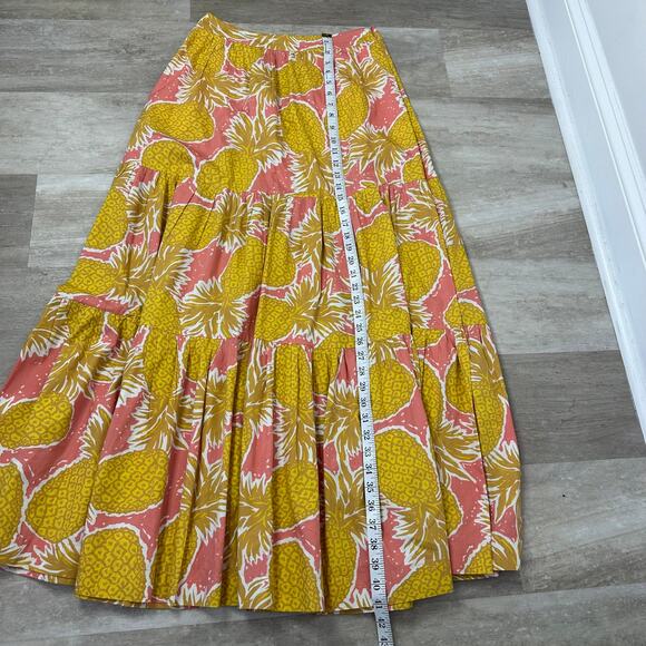 BODEN Lorna tiered maxi skirt pineapple print size 6 - Picture 8 of 8
